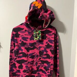 Purple bape hoodie full zip